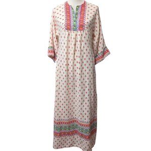 Vintage Lady Weldon Womens Size S Colorful Boho Hippie Lightweight Caftan Dress